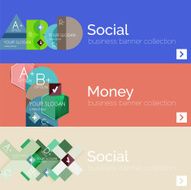 Flat design vector infographic banners with geometric infographics N62