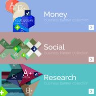 Flat design vector infographic banners with geometric infographics N63