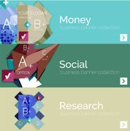 Flat design vector infographic banners with geometric infographics N66