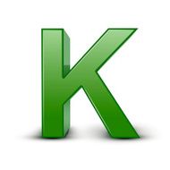3d green letter K N2