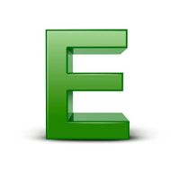 3d green letter E N2