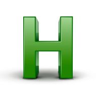 3d green letter H N2