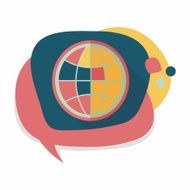 globe icon flat icon with long shadow N10