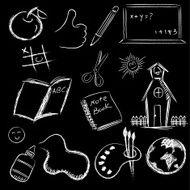 back to school on blackboard set