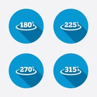 Angle degrees icons Geometry math signs N30