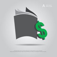 book and money vector icon
