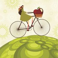 Girl cycling to school