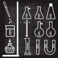 Chemical tube icon on chalkboard