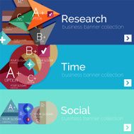 Flat design vector infographic banners with geometric infographics N70