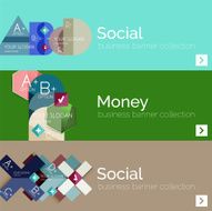 Flat design vector infographic banners with geometric infographics N71