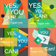 Set of flat design square banners N12