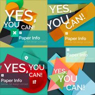 Set of flat design square banners N13