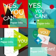 Set of flat design square banners N15