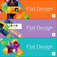 Flat design vector infographic banners with geometric infographics N72