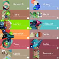 Flat design vector infographic banners with geometric infographics N77