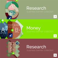 Flat design vector infographic banners with geometric infographics N78