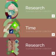 Flat design vector infographic banners with geometric infographics N79