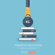 Vector illustration Flat study backgrounds set Education and online courses N4