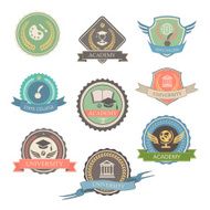 University Emblems And Symbols - Isolated Illustration Graphic Design college
