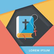 bible flat icon with long shadow eps10 N9