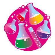 Bright Chemical flasks