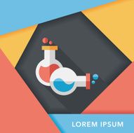 test tube flat icon with long shadow eps10 N9