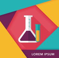 test tube flat icon with long shadow eps10 N10