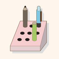 stationary pen holder theme elements vector eps N5
