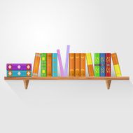 Book shelf Vector illustration Bookstore indoor N2