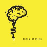 Brain opening concept Creative brain abstract vector logo design template N2