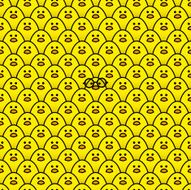 Cool Yellow Chick in Round Spectacles surrounded by Chicks