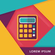 calculator flat icon with long shadow eps10 N17