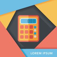 calculator flat icon with long shadow eps10 N18