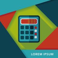 calculator flat icon with long shadow eps10 N19
