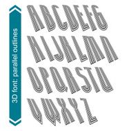 Rotated constructor dimensional script vector geometric letters