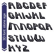 Geometric typescript in rotation 3d industrial characters N2