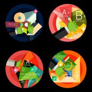 Set of flat design circle option infographics concepts N29