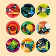 Set of flat design circle option infographics concepts N30