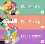 Flat design vector infographic banners with geometric infographics N80