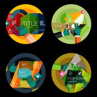 Set of flat design circle option infographics concepts N32