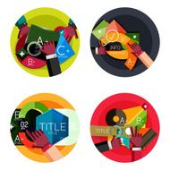 Set of flat design circle option infographics concepts N33