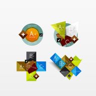 Set of modern geometric infographic web layouts N12