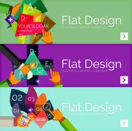 Flat design vector infographic banners with geometric infographics N85