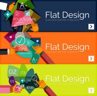 Flat design vector infographic banners with geometric infographics N86