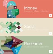 Flat design vector infographic banners with geometric infographics N87