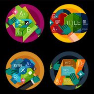 Set of flat design circle option infographics concepts N34