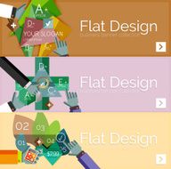 Flat design vector infographic banners with geometric infographics N90