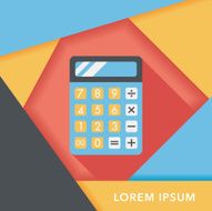 calculator flat icon with long shadow eps10 N20