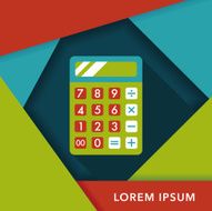 calculator flat icon with long shadow eps10 N21