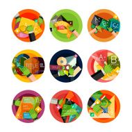 Set of flat design circle option infographics concepts N35